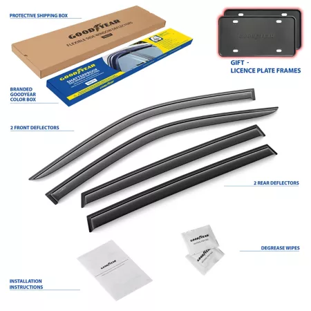 Goodyear Shatterproof Tape Window Deflectors for Honda Pilot 16-22 Window Deflectors