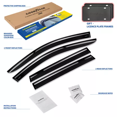 Goodyear Shatterproof Tape Window Deflectors for 17-23 Jeep Compass Window Deflectors