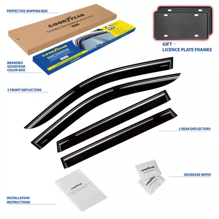 Goodyear Shatterproof Tape Window Deflectors for 11-20 Jeep Grand Cherokee Window Deflectors