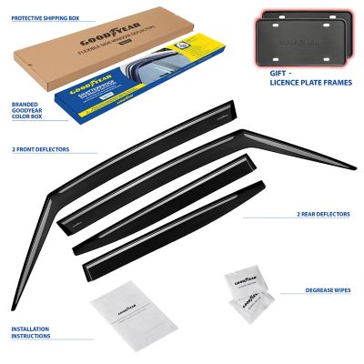Goodyear Tape-On Window Deflectors Shatterproof for Jeep Renegade 15-23