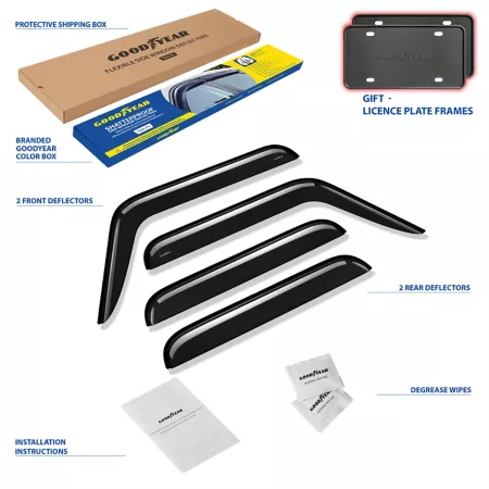 Goodyear Shatterproof Tape Window Deflectors for 18-23 Jeep Wrangler JL Window Deflectors