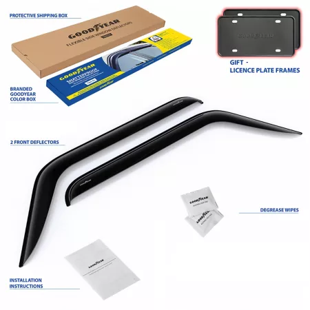 Goodyear Shatterproof Tape Window Deflectors for 18-23 Jeep Wrangler JL (2-Door) Window Deflectors