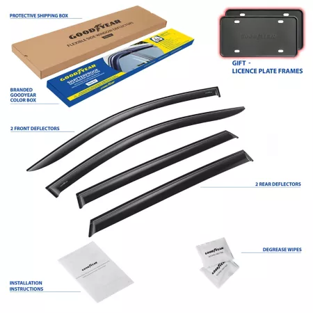 Goodyear Shatterproof Tape Window Deflectors for 16-20 Kia Sorento Window Deflectors