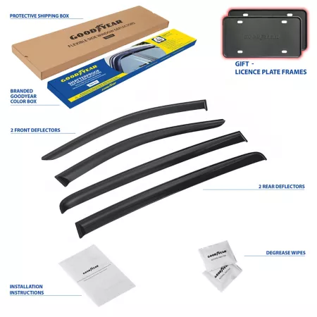 Goodyear Shatterproof Tape Window Deflectors for Kia Sportage 17-22 Window Deflectors