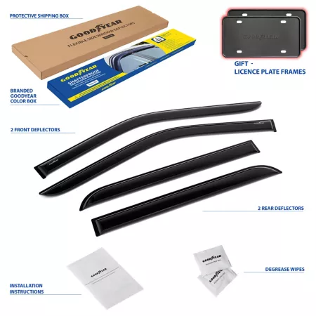 Goodyear Shatterproof Tape Window Deflectors for 14-21 Mitsubishi Outlander Window Deflectors