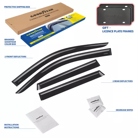 Goodyear Shatterproof Tape Window Deflectors for Mitsubishi Outlander Sport 11-23 Window Deflectors