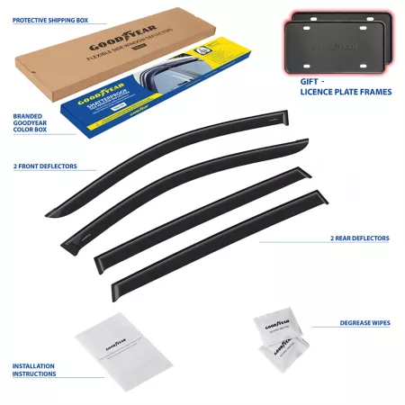 Goodyear Shatterproof Tape Window Deflectors for 13-21 Nissan Pathfinder Window Deflectors