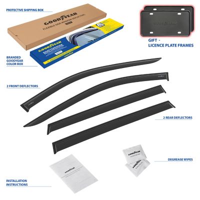 Goodyear Tape-On Window Deflectors Shatterproof for Nissan Rogue 14-20