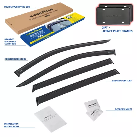 Goodyear Shatterproof Adhesive Window Deflectors for 14-20 Nissan Rogue Window Deflectors