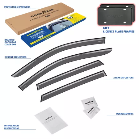 Goodyear Shatterproof Adhesive Window Deflectors for Subaru Outback 15-19 Window Deflectors