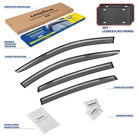 Goodyear Tape-On Window Deflectors Shatterproof for Subaru XV Crosstrek 18-23