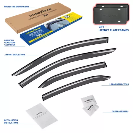 Goodyear Shatterproof Adhesive Strip Window Deflectors for Toyota Camry 18-23 Sedan Window Deflectors