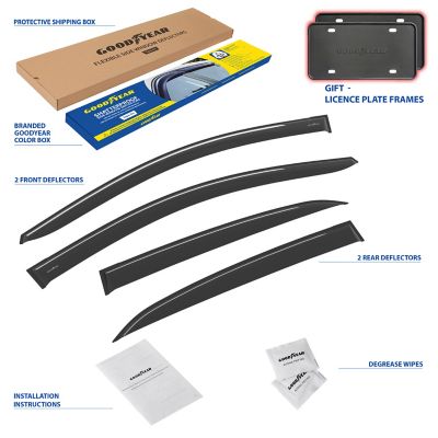 Goodyear Tape-On Window Deflectors Shatterproof for Toyota Corolla 14-19