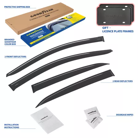 Goodyear Shatterproof Tape Window Deflectors for 14-19 Toyota Corolla Window Deflectors