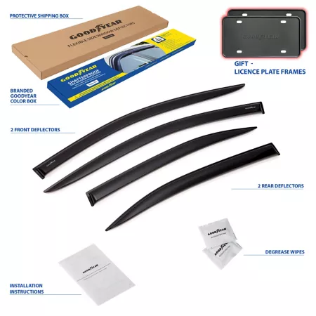 Goodyear Shatterproof Tape Window Deflectors for 20-23 Toyota Corolla Window Deflectors