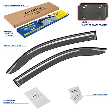 Goodyear Tape-On Window Deflectors Shatterproof for Toyota Tacoma 16-23 Access Cab