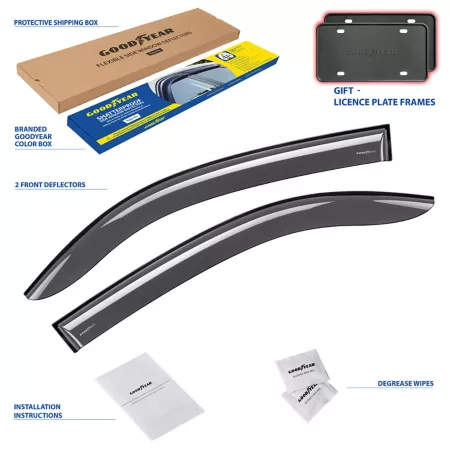 Goodyear Shatterproof Tape Window Deflectors for 16-23 Toyota Tacoma Access Cab Window Deflectors