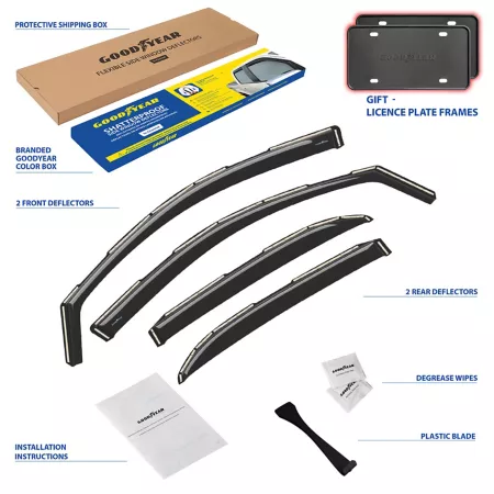 Goodyear Shatterproof Integrated Window Deflectors for Chevy Equinox 10-17 4 pcs. Window Deflectors