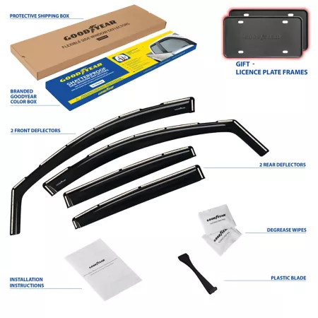 Goodyear Shatterproof Integrated Window Deflectors for Chevy Equinox 18-23 4 pcs. Window Deflectors