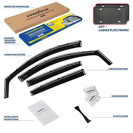 Goodyear In-Channel Window Deflectors Shatterproof for Chevy Equinox 18-23, 4 pc.