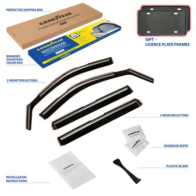 Goodyear In-Channel Window Deflectors Shatterproof for Chevy Silverado 19-23 Crew Cab, 4 pc.