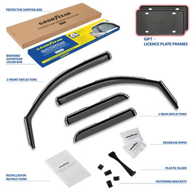 Goodyear In-Channel Window Deflectors Shatterproof for Chevy Silverado 14-18 Double Cab, 4 pc.
