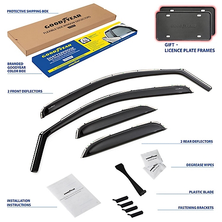 Goodyear In-Channel Window Deflectors Shatterproof for Chevy Silverado 07-13 Extended Cab, 4 pc.