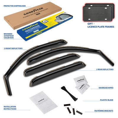 Goodyear In-Channel Window Deflectors Shatterproof for Chevy Silverado 07-13 Crew Cab, 4 pc.