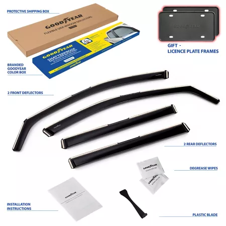 Goodyear Shatterproof Integrated Window Deflectors for Chevy Traverse 18-23 4 pcs. Window Deflectors