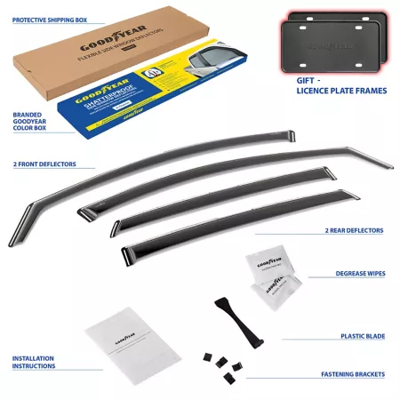 Goodyear In-Channel Shatterproof Window Deflectors for Chevy Malibu 16-23 4 pcs. Window Deflectors