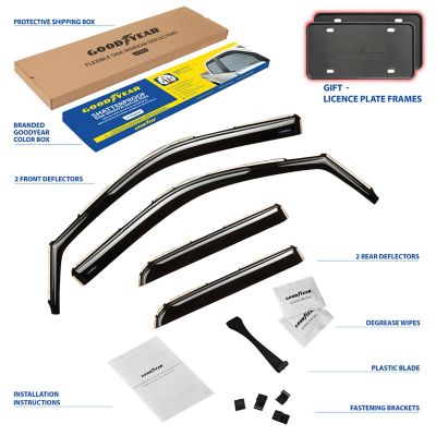 Goodyear In-Channel Window Deflectors Shatterproof for Dodge RAM 09-18 Quad Cab, 4 pc.