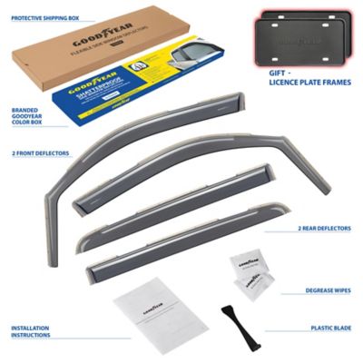 Goodyear In-Channel Window Deflectors Shatterproof for Dodge RAM 19-23 Crew Cab, 4 pc.