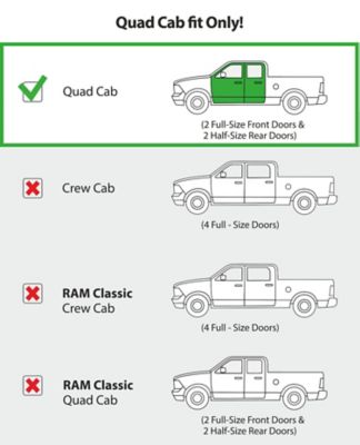 Image showing  In-Channel Window Deflectors Shatterproof for Dodge RAM 19-23 Quad Cab, 4 pc.