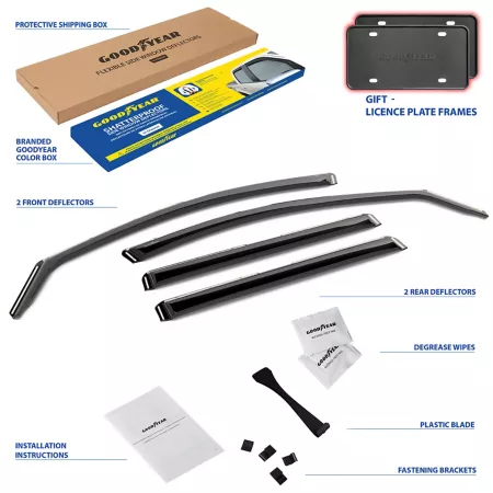 Goodyear In-Channel Shatterproof Window Deflectors for GMC Terrain 18-23 4 pieces. Window Deflectors