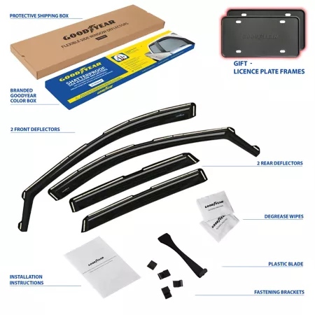 Goodyear Shatterproof Integrated Window Deflectors for Ford Escape 20-23 4 pieces. Window Deflectors