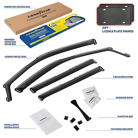 Goodyear In-Channel Window Deflectors Shatterproof for Ford Expedition 18-23, 4 pc.