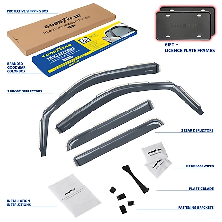 Goodyear In-Channel Window Deflectors Shatterproof for Ford F150 09-14 SuperCrew, 4 pc.
