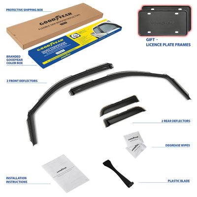 Goodyear In-Channel Window Deflectors Shatterproof for Ford F150 04-14 SuperCab, 4 pc.