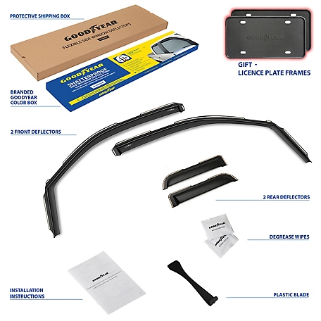 Goodyear In-Channel Window Deflectors Shatterproof for Ford F150 04-14 SuperCab, 4 pc.