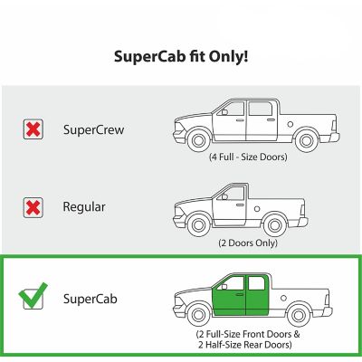 Image showing  In-Channel Window Deflectors Shatterproof for Ford F150 04-14 SuperCab, 4 pc.