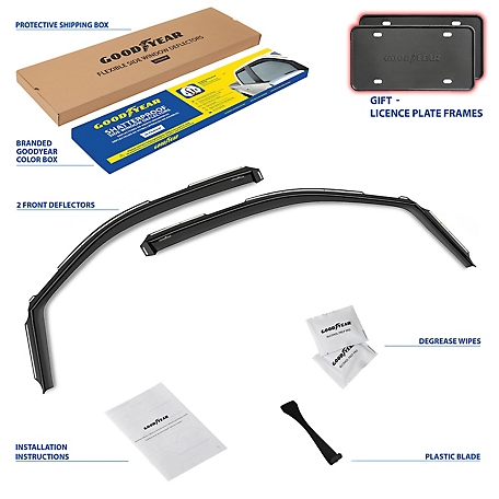 Goodyear In-Channel Window Deflectors Shatterproof for Ford F150 09-14 Regular Cab, 2 pc.