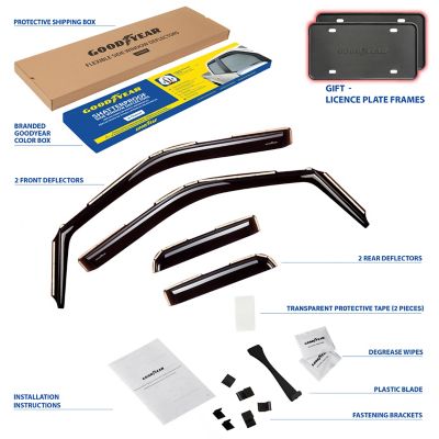 Goodyear In-Channel Window Deflectors Shatterproof for Ford F150 21-23 SuperCab, 4 pc.