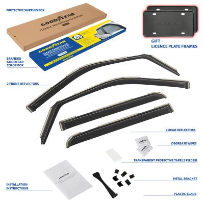 Goodyear In-Channel Window Deflectors Shatterproof for Ford F150 15-20 SuperCrew, 4 pc.