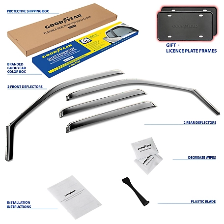 Goodyear In-Channel Window Deflectors Shatterproof for Ford F250 99-16 SuperCrew, 4 pc.