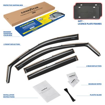 Goodyear In-Channel Window Deflectors Shatterproof for Ford Ranger 19-23 SuperCrew, 4 pc.