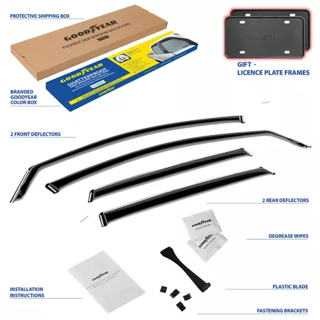 Goodyear Shatterproof Integrated Window Deflectors for Honda CR-V 12-16 4 pieces. Window Deflectors