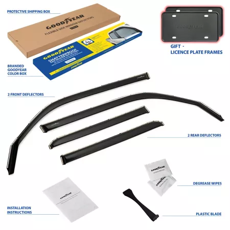 Goodyear Shatterproof Integrated Window Deflectors for Honda CR-V 17-22 4 pieces. Window Deflectors