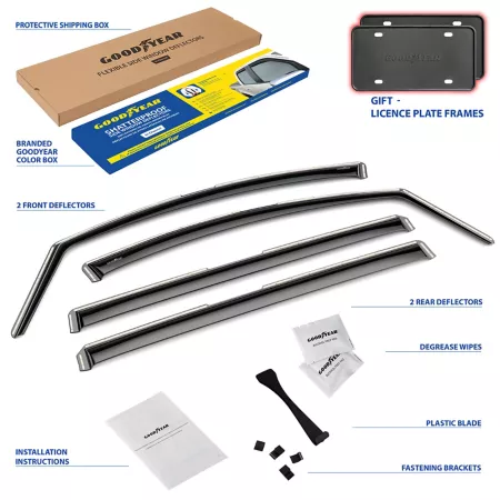 Goodyear Shatterproof Integrated Window Deflectors for Honda Odyssey 18-23 4 pieces. Window Deflectors