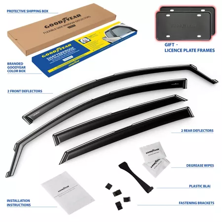 Goodyear Shatterproof Integrated Window Deflectors for Hyundai Elantra 21-23 4 pcs. Window Deflectors