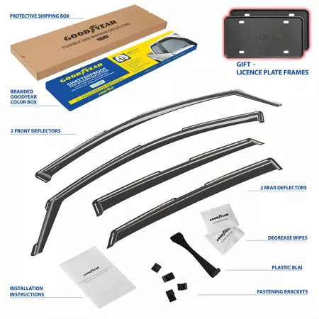 Goodyear Shatterproof Integrated Window Deflectors for Hyundai Sonata 20-23 4 pcs. Window Deflectors